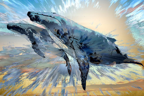 Two More Blue Whales Poster Print by Ronald Bolokofsky # FAS1344