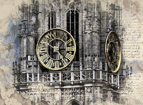 Clock Tower Poster Print by Ronald Bolokofsky # FAS1386