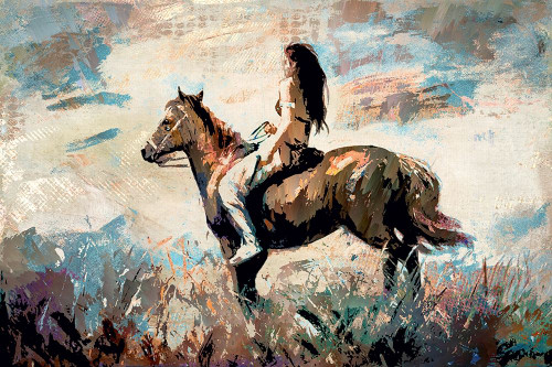 Morning Rider  Poster Print by Ronald Bolokofsky # FAS1308