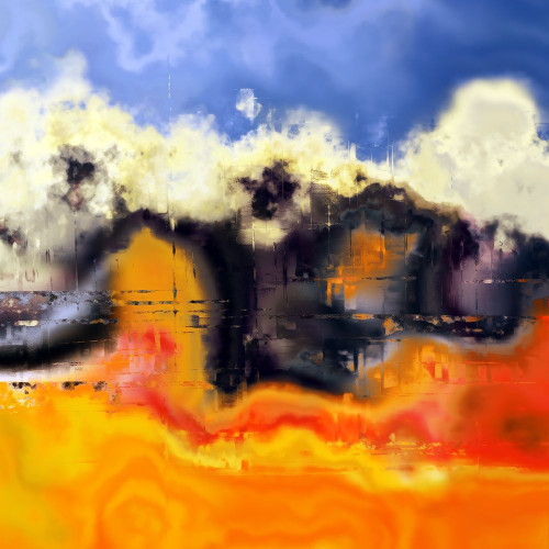 Beyond  the Clouds I Poster Print by Ronald Bolokofsky # FAS1032