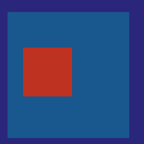 Red Square on Blue Poster Print by Inuit Inuit # FAF1595