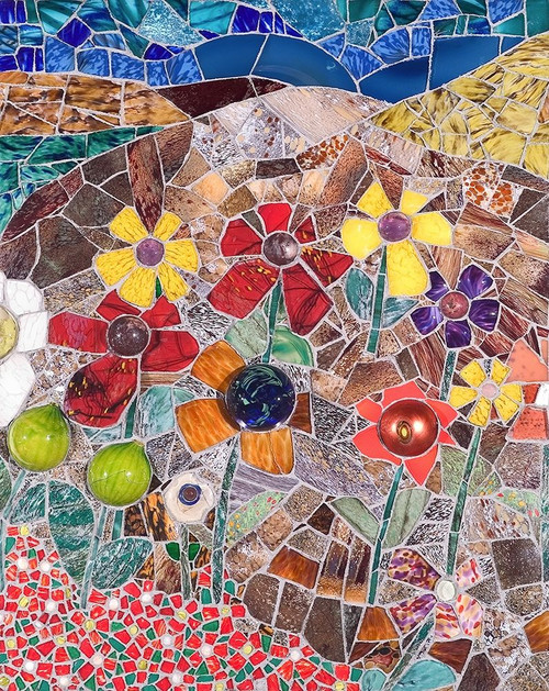 Mountainscape with Flowers I Poster Print by Jonathan Mandell # FAF1518