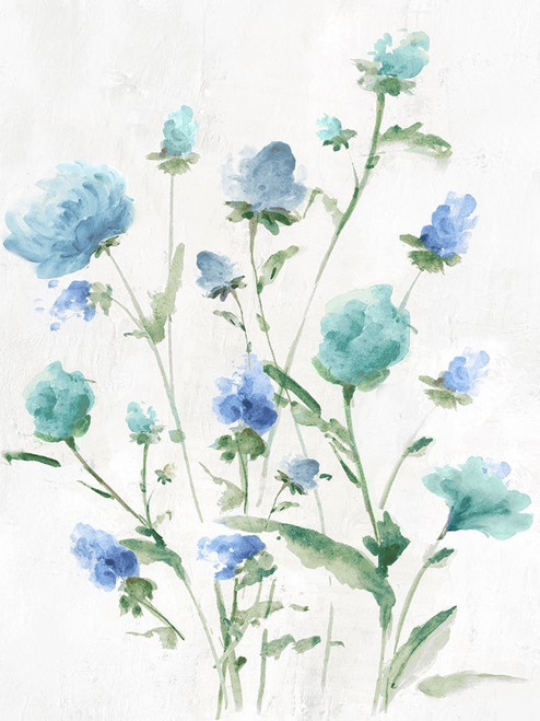 Tinted Blue Petals II Poster Print by Eva Watts # EW622A