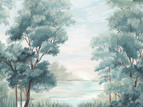 Calm Forest River  Poster Print by Eva Watts # EW507A