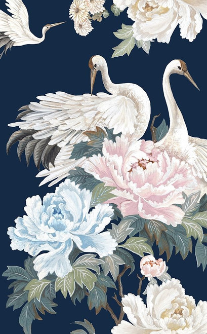 Pearly White Cranes I Poster Print by Eva Watts # EW509A