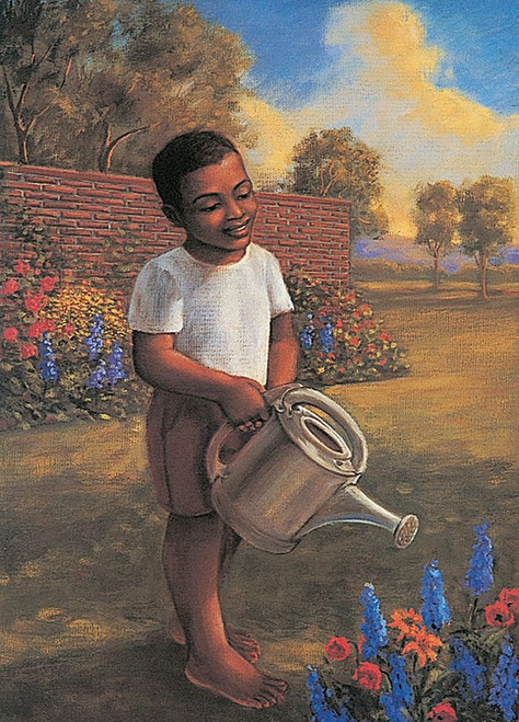 Watering the Flowers Poster Print by Unknown Unknown # DP068