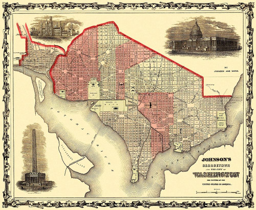 Georgetown Washington DC - Johnson 1862 Poster Print by Johnson Johnson # DCWA0003