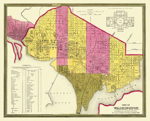 Washington DC Washington DC - Mitchell 1846 Poster Print by Mitchell Mitchell # DCWA0001