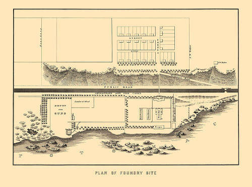 Foundry Site Plan Washington DC - Bowen 1836 Poster Print by Bowen Bowen # DCFO0001