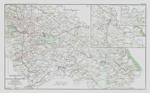 Counties Vicinity Virginia Battle Survey Poster Print by Campbell Campbell # CWVA0018