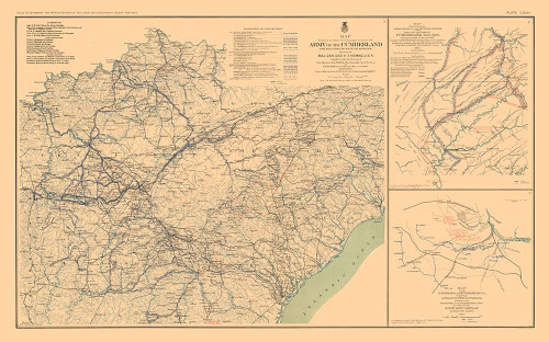 Army of Cumberland Virginia 3 Views - Bien 1894 Poster Print by Bien Bien # CWVA0019