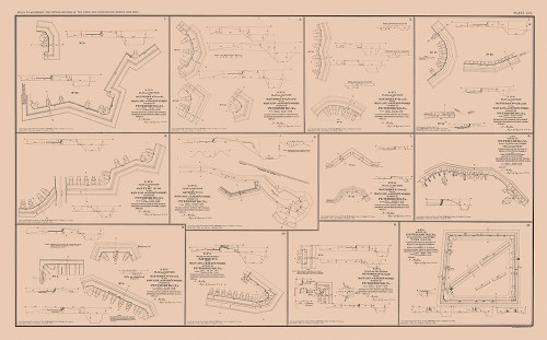 Battery Plans of Petersburg Virginia - Bien 1894 Poster Print by Bien Bien # CWVI0005