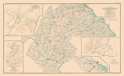 Gettysburg Campaign Battle of McDowell - Bien 1894 Poster Print by Bien Bien # CWUS0046