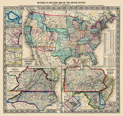 United States Military Forts - Mitchell 1861 Poster Print by Mitchell Mitchell # CWUS0026