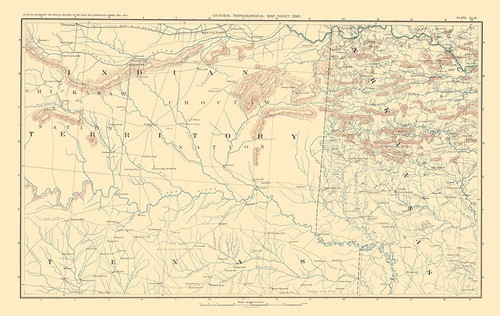 Indian Territory Arkansas Texas - Bien 1895 Poster Print by Bien Bien # CWOK0001