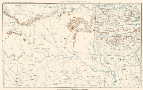 Texas Arkansas Indian Territory Sheet - Bien 1891 Poster Print by Bien Bien # CWTX0004