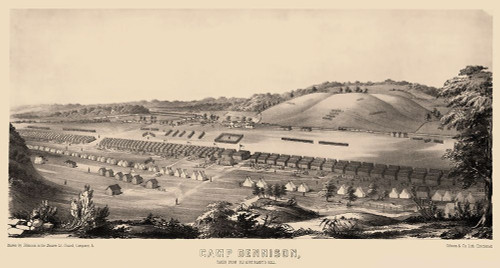 Camp Dennison Ohio - Johnson 1860s Poster Print by Johnson Johnson # CWOH0003