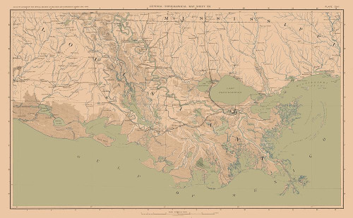 Louisianna Mississippi Theatre of War - Bien 1894 Poster Print by Bien Bien # CWUS0053