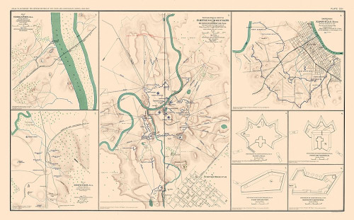 Defenses Forts 8 Views - Bien 1894 Poster Print by Bien Bien # CWUS0041