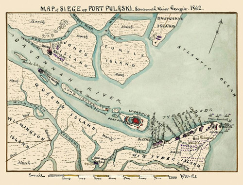 Siege Fort Pulaski Savannah River Georgia Poster Print by Sneden Sneden # CWPU0002