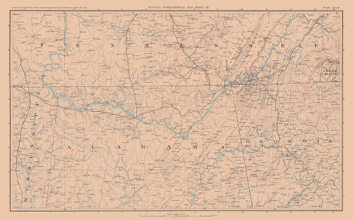 Mississippi Tennessee Alabama Georgia - Bien 1894 Poster Print by Bien Bien # CWUS0057