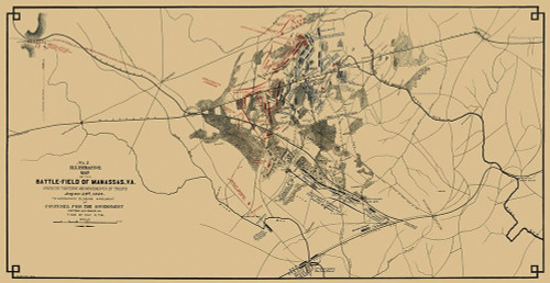 Manassas Battlefield Virginia - Ripley 1862 Poster Print by Ripley Ripley # CWMA0001