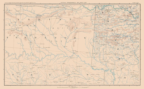 Indian Territory Texas Arkansas - Bien 1894 Poster Print by Bien Bien # CWUS0060