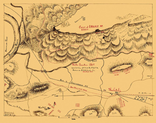 Lookout Mountain Battle Tennessee  - Blakeslee Poster Print by Blakeslee Blakeslee # CWLO0001