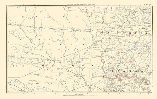 Kansas Indian Territory Missouri Arkansas Poster Print by Bien Bien # CWKS0001