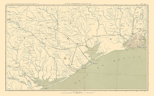 Texas Louisiana Gulf Coast Region - Bien 1895 Poster Print by Bien Bien # CWGU0001