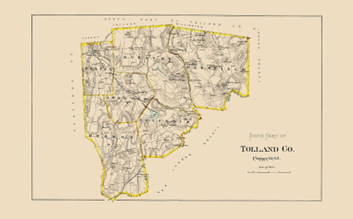 Tolland  South Connecticut - Hurd 1893 Poster Print by Hurd Hurd # CTTO0003