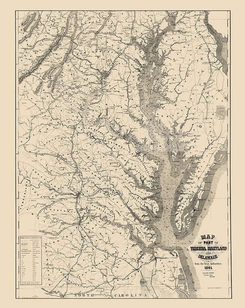 Virginia Maryland Delaware - Blunt 1861 Poster Print by Blunt Blunt # CWEC0010