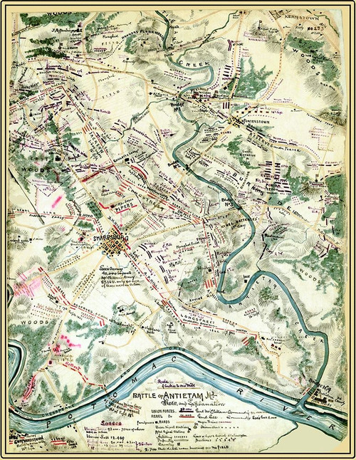 Battle of Antietam Maryland - Sneden 1862 Poster Print by Sneden Sneden # CWMD0007