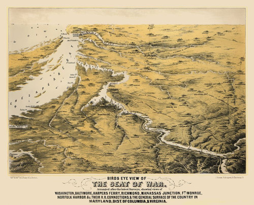 War of Maryland Virginia Washington DC - 1860 Poster Print by Unknown Unknown # CWEC0003