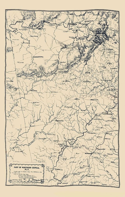 Northern Georgia - Merrill 1864 Poster Print by Merrill Merrill # CWGA0003