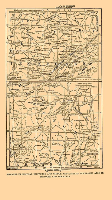 Kentucky Tennessee Missouri Arkansas - Plum 1882 Poster Print by Plum Plum # CWKY0004