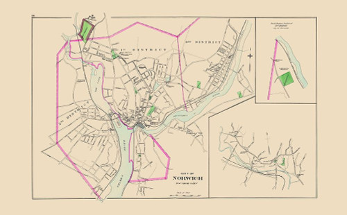 Norwich Connecticut - Hurd 1893 Poster Print by Hurd Hurd # CTNO0002