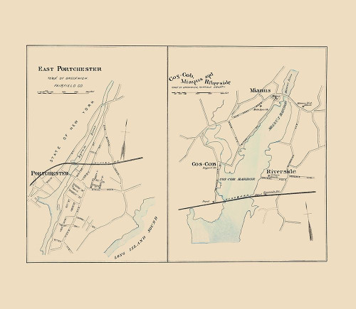 East Portchester Connecticut - Hurd 1893 Poster Print by Hurd Hurd # CTPO0002