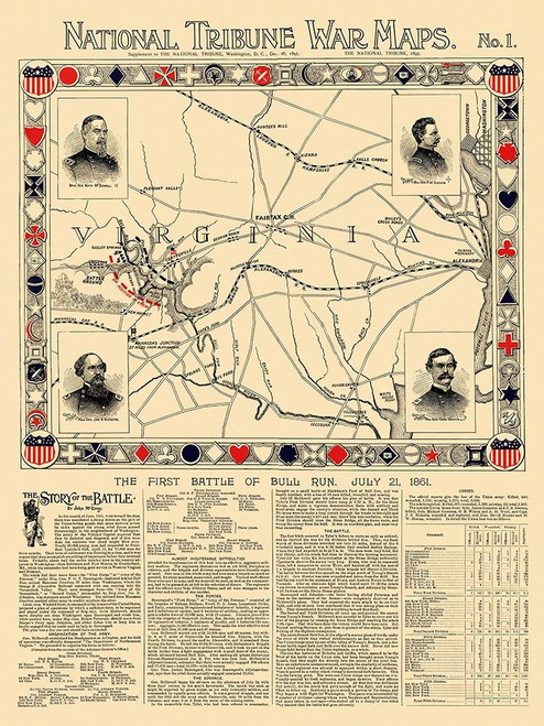 Bull Run First Battle Virginia - 1895 Poster Print by Unknown Unknown # CWBU0002