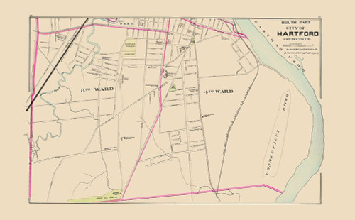 Hartford Connecticut South Part - Hurd 1893 Poster Print by Hurd Hurd # CTHA0006