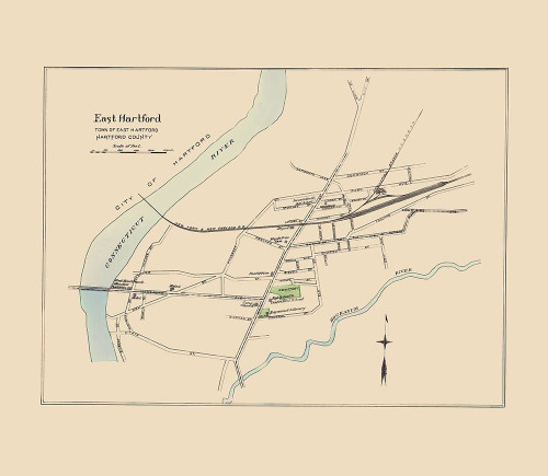 East Hartford  Connecticut - Hurd 1893 Poster Print by Hurd Hurd # CTEA0001