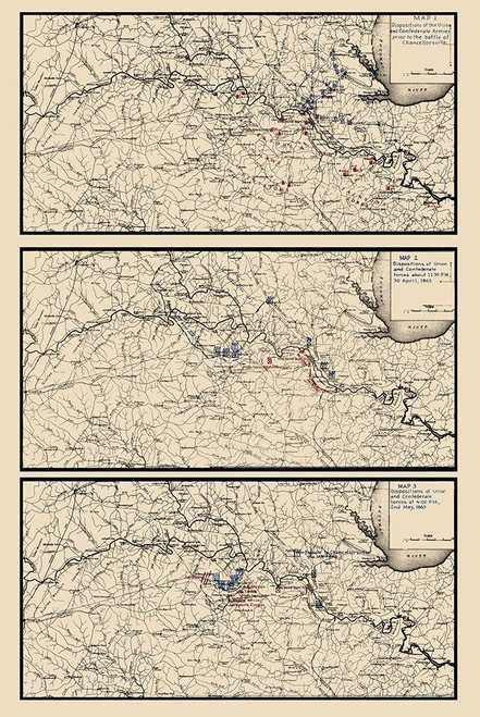 Battle of Chancellorsville Virginia  - 1863 Poster Print by Unknown Unknown # CWCH0005