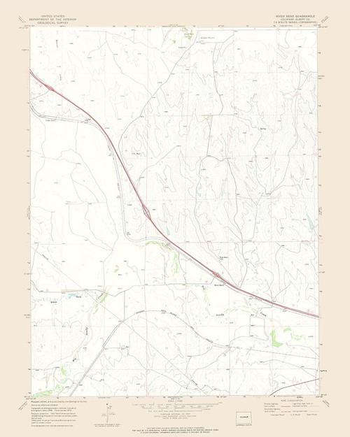 River Bend Colorado Quad - USGS 1970 Poster Print by USGS USGS # CORB0002