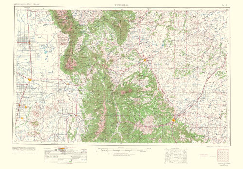 Trinidad Colorado Quad - USGS 1954 Poster Print by USGS USGS # COTR0002