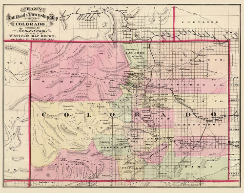 Colorado - Cram 1875 Poster Print by Cram Cram # COZZ0002