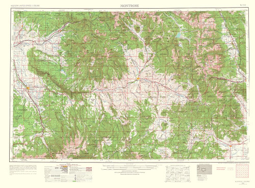 Montrose Colorado Quad - USGS 1962 Poster Print by USGS USGS # COMO0003