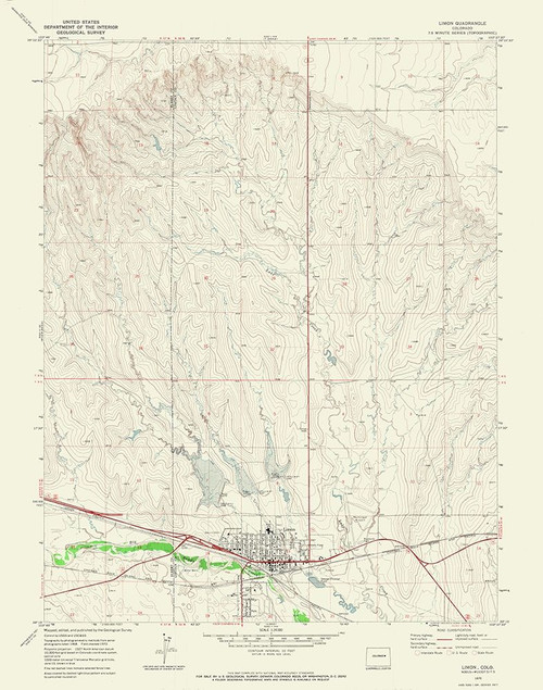 Limon Colorado Quad - USGS 1970 Poster Print by USGS USGS # COLI0001