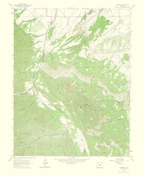 Wetmore Colorado Quad - USGS 1965 Poster Print by USGS USGS # COWE0001