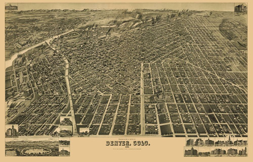 Denver Colorado - Wellge 1889 Poster Print by Wellge Wellge # CODE0008