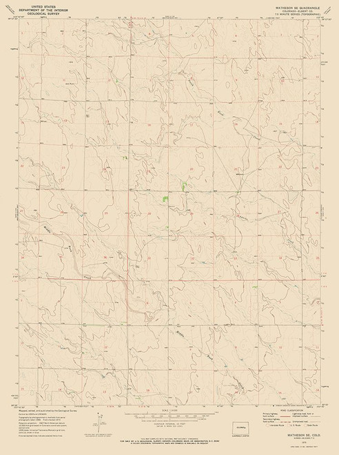 South East Matheson Colorado Quad - USGS 1970 Poster Print by USGS USGS # COMA0002